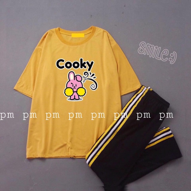 Sét áo vàng cooky +quần sọc vàng 02 02 siêu đẹp