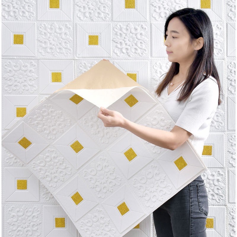 🔥Đề nghị đặc biệt🔥 Xốp dán tường giả gạch DIY Giấy dán tường xốp chống thấm nước chống ẩm hiệu ứng 3D trang trí nhà cửa đẹp phong cách