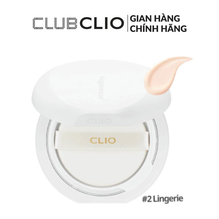 Phấn Nước Thuần Chay Cấp Ẩm Clio Vegan Wear Hyaluronic Serum Cushion Spf45, Pa++ 15G (Tặng 1 lõi Refill)