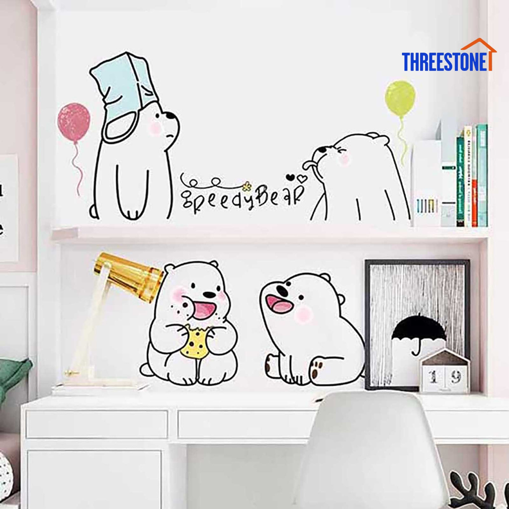 Giấy dán tường hình gấu Rilakkuma dễ thương có thể tháo gỡ trang trí phòng bé | BigBuy360 - bigbuy360.vn