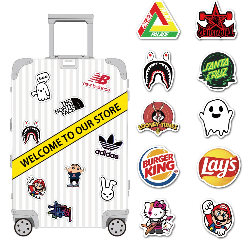 Set 100 Miếng Dán Logo Chống Thấm Nước Cho Xe Hơi Điện Thoại Laptop Xe Đạp | BigBuy360 - bigbuy360.vn