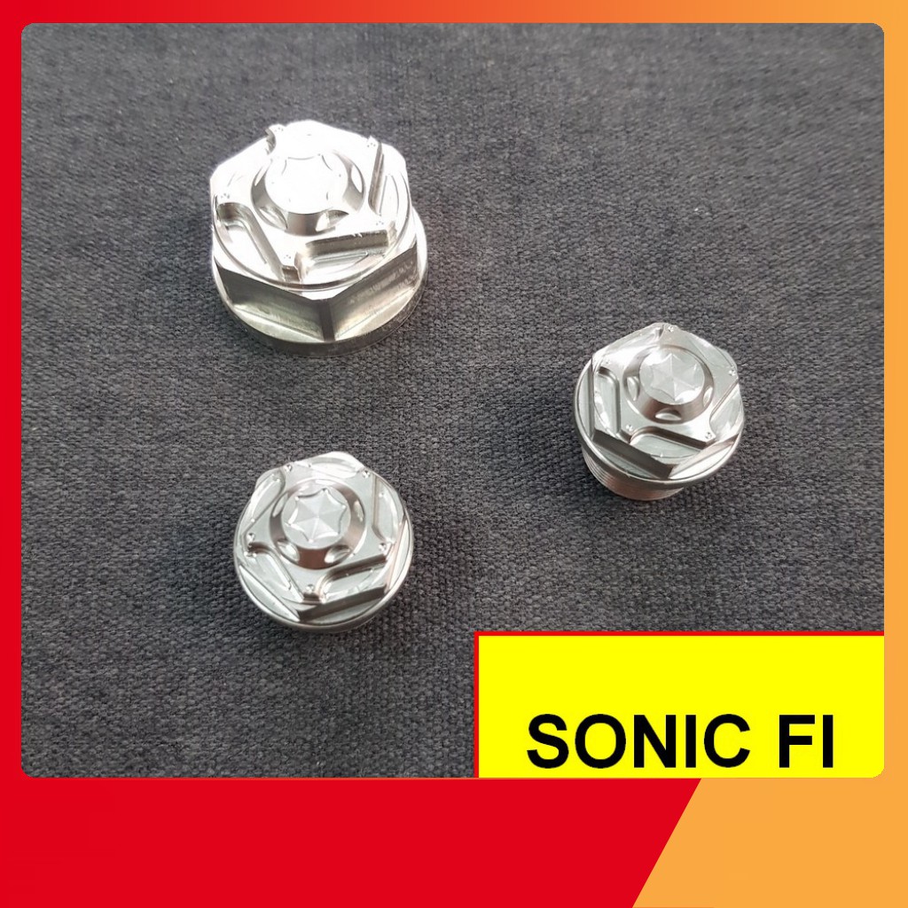 [XẢ KHO] Ốc trảng ba SONIC, mẫu SALAYA ngôi sao xoáy chất liệu inox 304 CNC chống rỉ sét