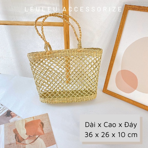 [ NHIỀU MẪU ] Túi cói quai dài đón hè cực xinh leuleu.accessorize