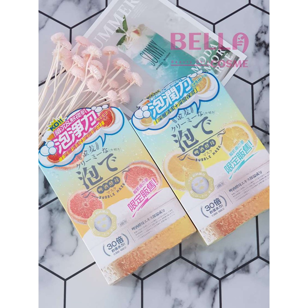 Mặt Nạ Sủi Bọt Men Bia BUBBLE Mask Sexy Look Đài Loan 23m 3 miếng / Hộp