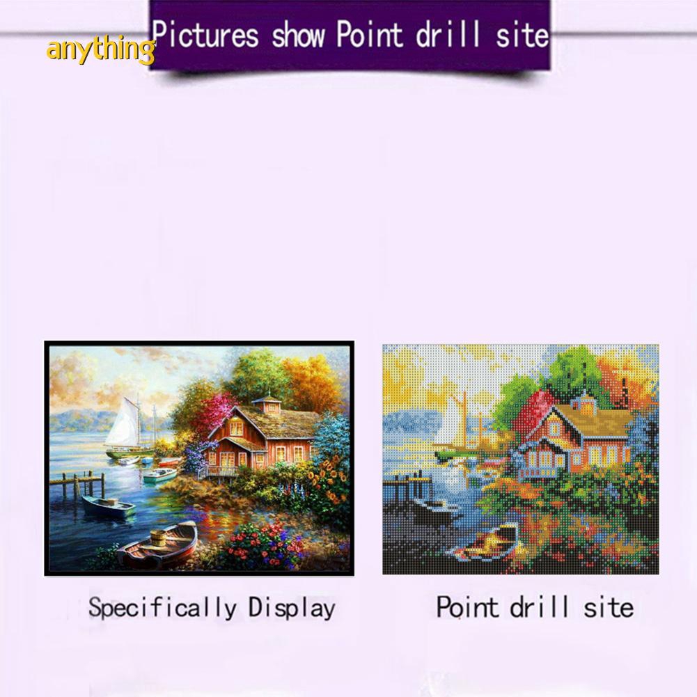 Tranh đính đá trang trí thủ công 5D hình ngôi làng nghệ thuật | BigBuy360 - bigbuy360.vn