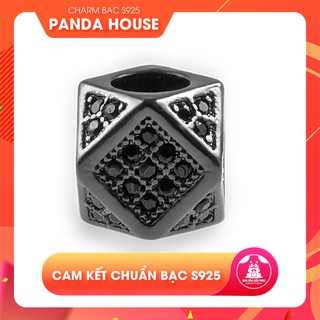 Charm hợp kim lục giác đính đá xỏ ngang 9.7*7mm - Panda House