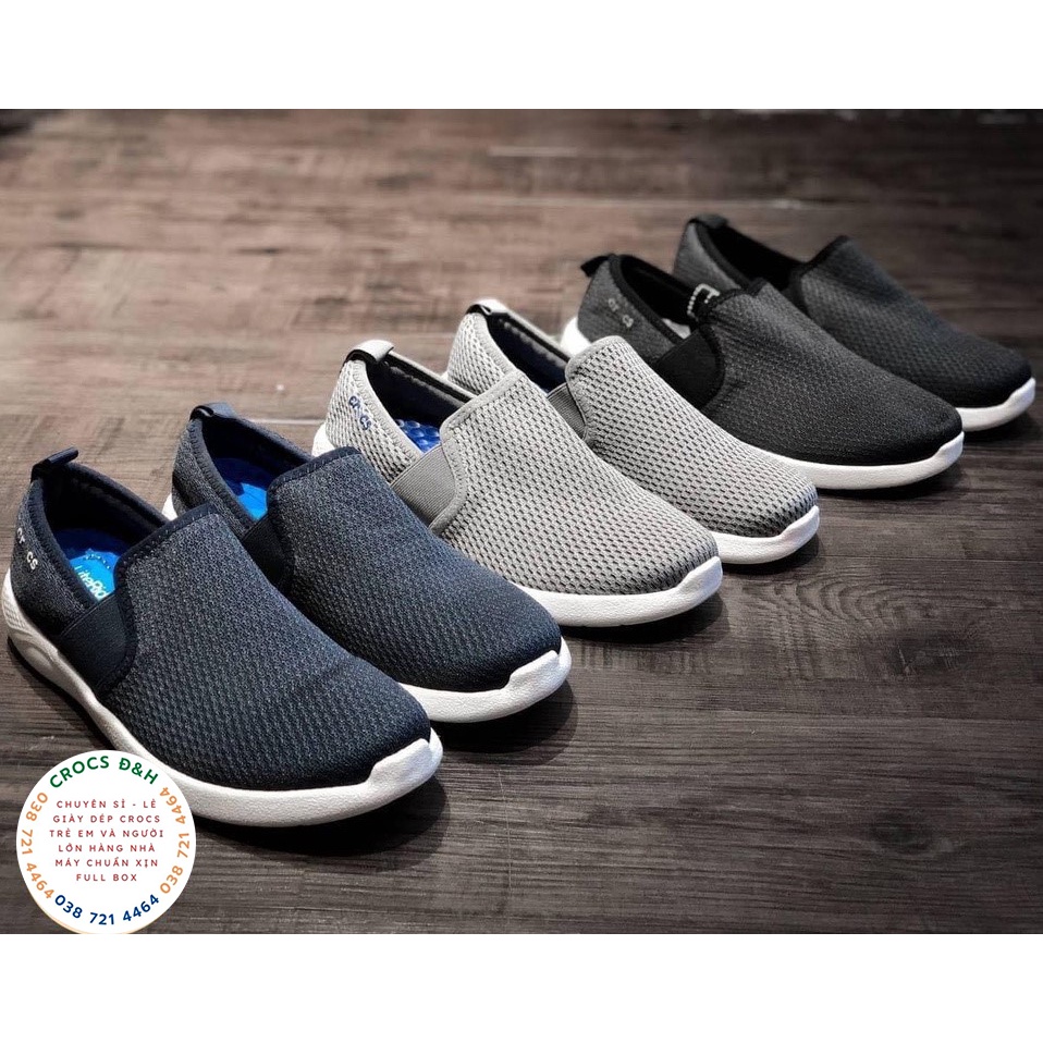 Giày  vải, giày lười vải lưới cá sấu literide mesh slip on đi bộ, đi chơi, đi làm, chống hôi chân cho nam