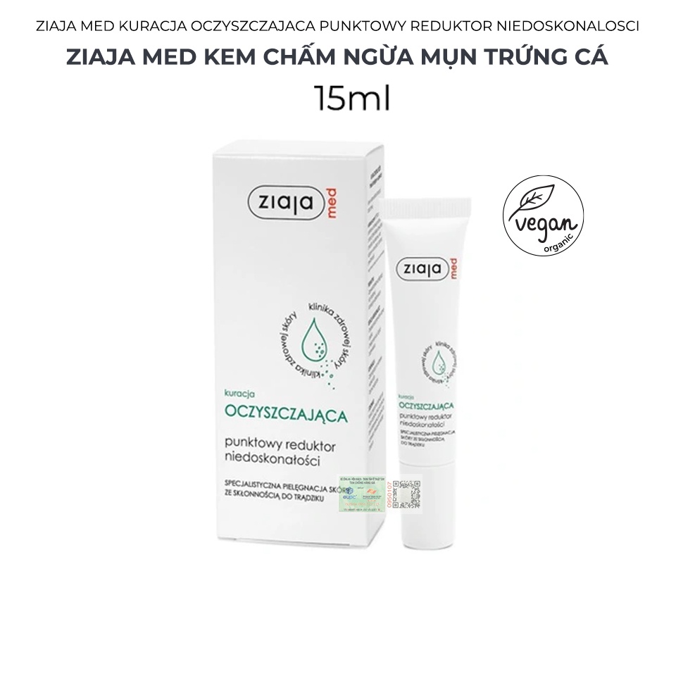 Ziaja Med Kem Chấm Mụn Ngừa Khuẩn Ziaja Med Kuracja Oczyszczajaca Punktowy Reduktor Niedoskonalosci 15ml