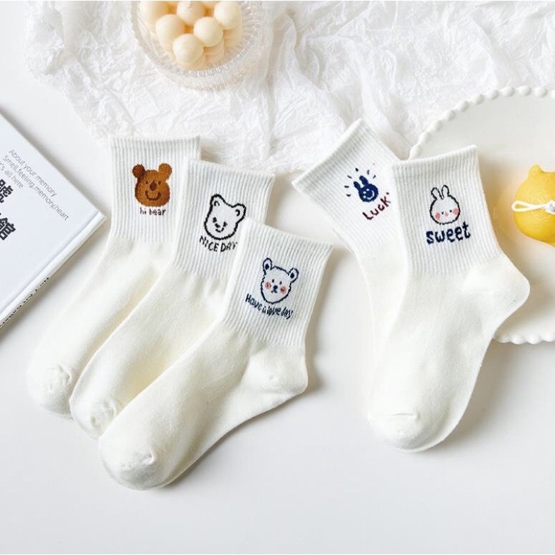 Set 5 đôi tất cute nhiều hình đi mùa đông