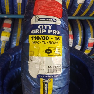 Vỏ(lốp)110/80-14 TL Michelin City Grip Pro hàng Thái Lan  được lắp cho sau Honda AirBlade độ , PCX , Liberty , Janus...