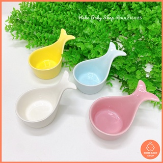 Bát ăn dặm, bát gốm sứ hình đuôi cá 60ml cho bé