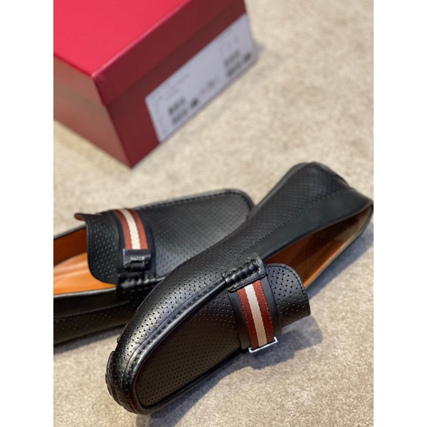 Giày tây lười cho nam thương hiệu Bally cao cấp da thật thiết kế lịch lãm