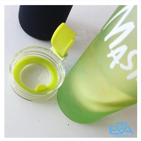 Bình Nước Thủy Tinh In Chữ Hello Master 480ML có dây xách