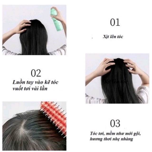 Dầu gội khô dạng xịt 150ml giúp tạo phồng tóc tự nhiên không bết tóc