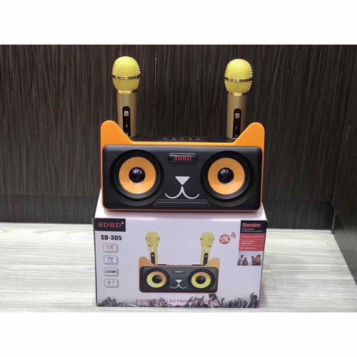 Loa Bluetooth mini 💝Freeship💝 Loa bluetooth karaoke SD-305 Kèm 2 MIC