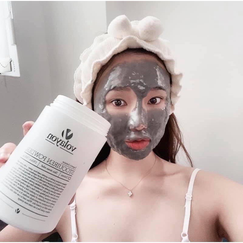 Mặt Nạ Hàn Quốc Tảo Xoắn Đắp Trắng Da Mờ Thâm Se Khit Lỗ Chân Lông, Dạng Bột Volayon Hũ 500G