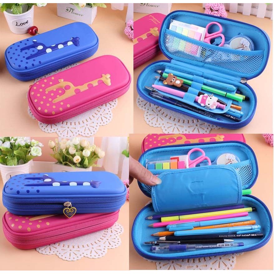 Hộp Bút Cỡ Lớn In Hình Hươu Cao Cổ Hoạt Hình Dễ Thương