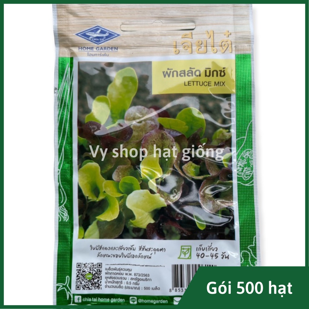 Hạt giống rau xà lách mix màu Thái Lan gói 500 hạt
