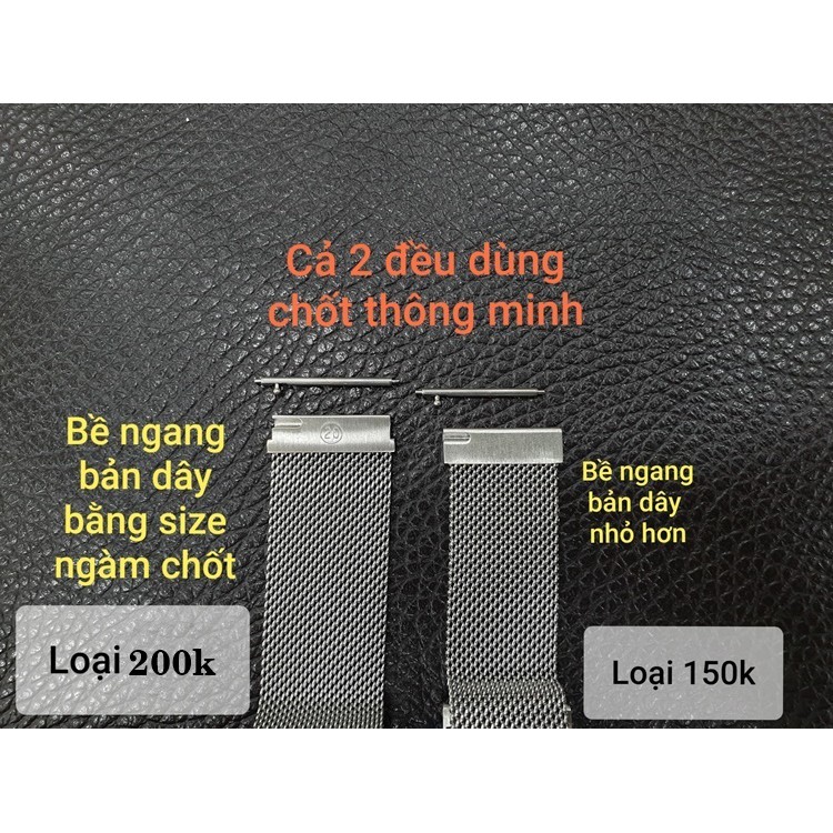 Dây thép Mesh Milanese, chốt thông minh - hít nam châm (20mm, 22mm)