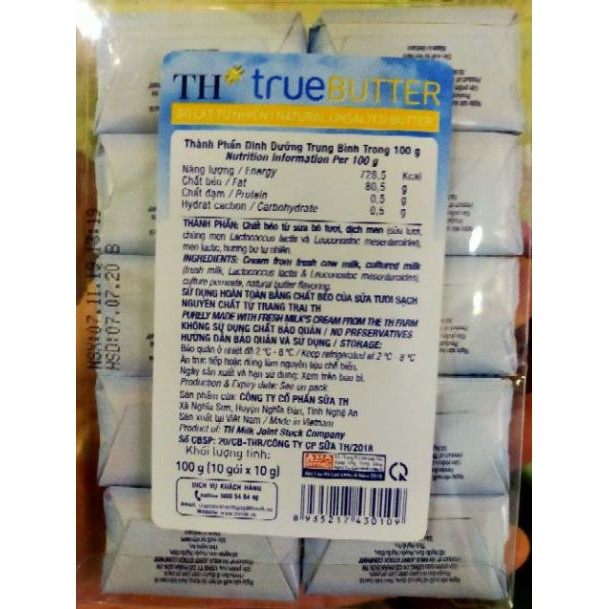 [Keto] Bơ lạt TH True milk vỉ 10 hộp mỗi hộp 10g - Healthy | BigBuy360 - bigbuy360.vn