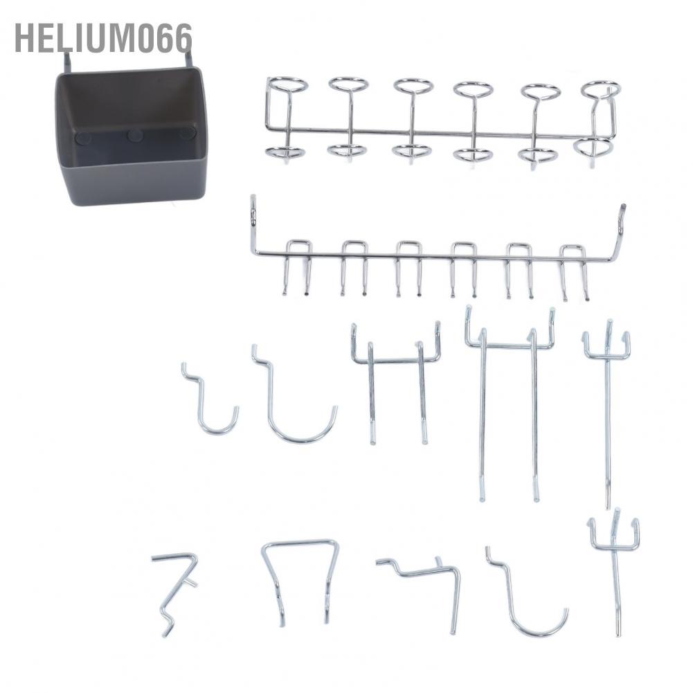 114Pcs móc lên Bộ lưu trữ dụng cụ phân loại móc Pegboard cho Hội thảo tại nhà Helium066