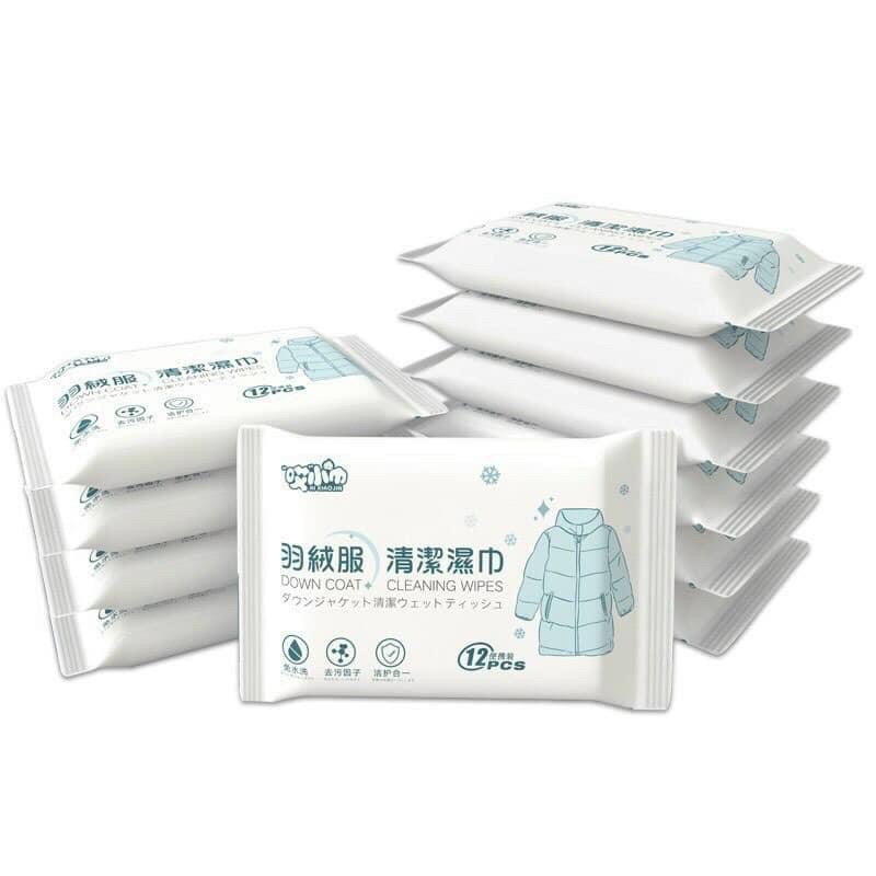 COMBO 2 GÓI 12 MIẾNG GIẤY LAU BẨN ÁO KHOÁC KHÔNG CẦN GIẶT NƯỚC