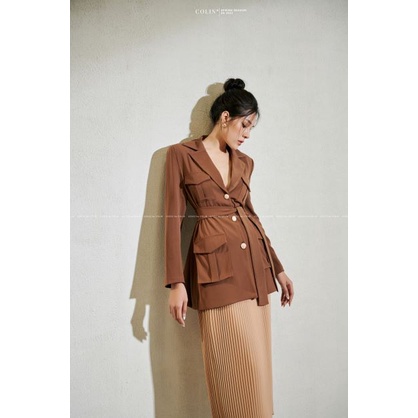 [COLIN CLOTHING] Áo vest nữ túi hộp dây thắt eo tay dài | BigBuy360 - bigbuy360.vn