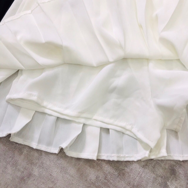 Chân váy xếp ly phong cách âu mỹ❤GIẢM 30%❤️Chân váy tennis trắng đen trơn ngắn nữ họa tiết thêu | BigBuy360 - bigbuy360.vn