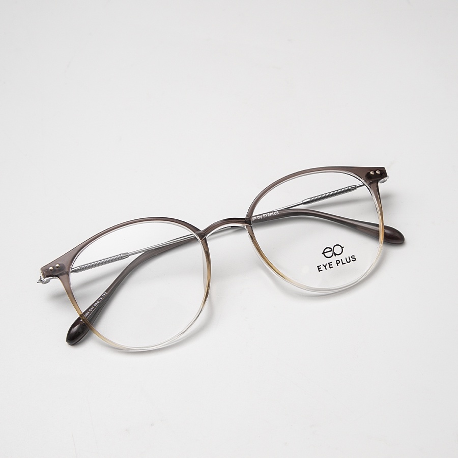 Gọng kính mắt cận nam nữ thời trang EYE PLUS tròn càng kim loại mảnh E450-H00004