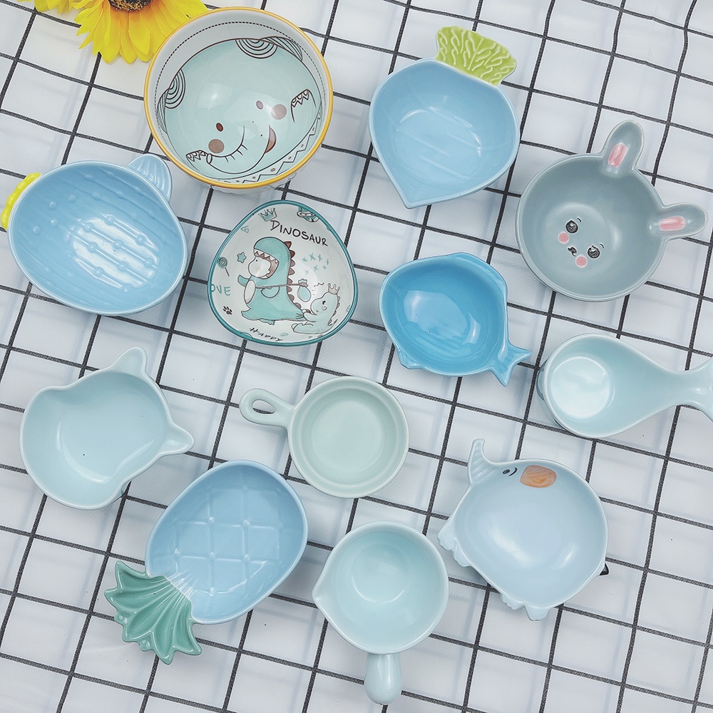 Bộ bát sứ đựng nước chấm size mini chất liệu gốm sứ bát sứ sang trọng decor nhà bếp, bát ăn dặm cho bé kiểu nhật