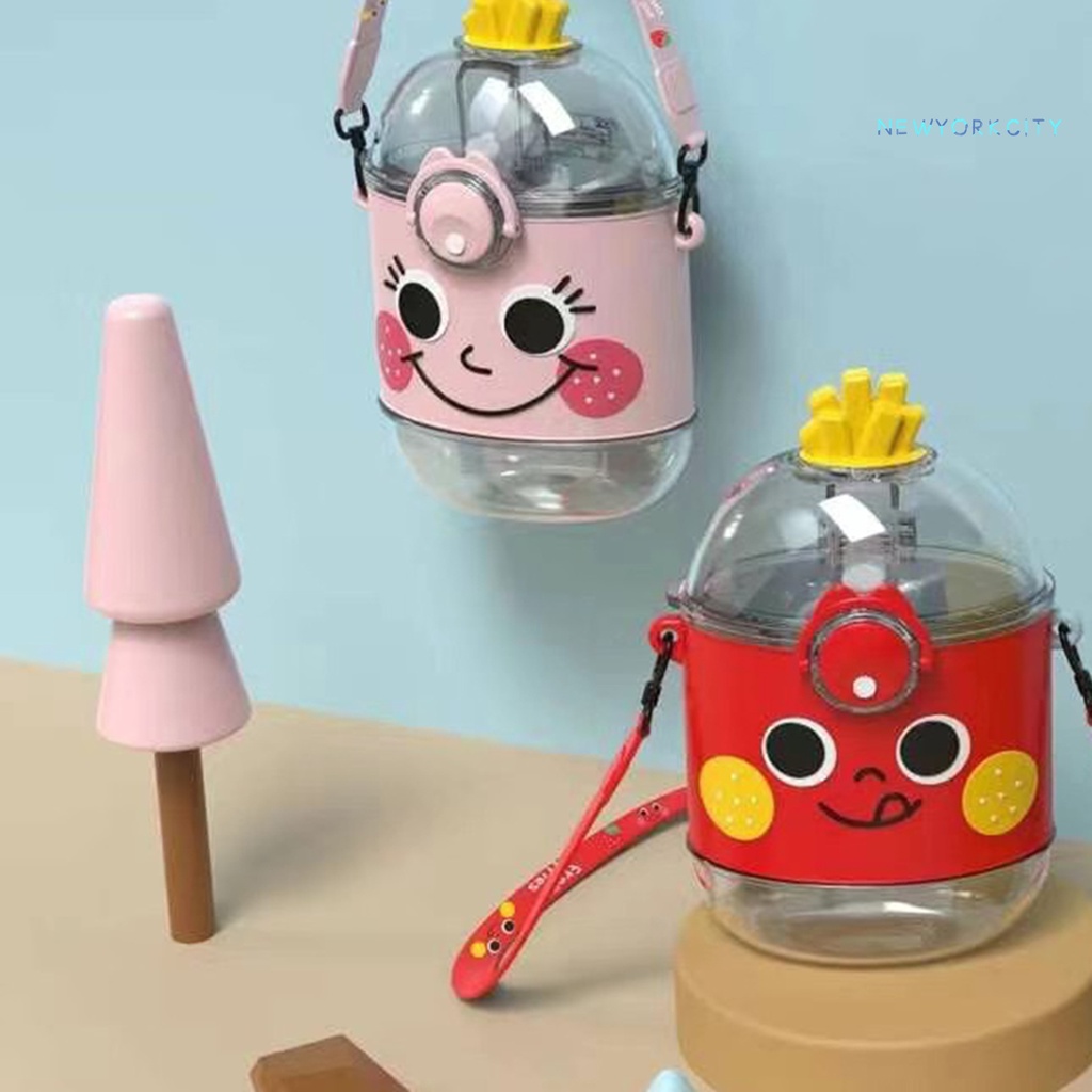 Cốc Uống Nước Bằng Nhựa Chống Rò Rỉ Thiết Kế Khóa Di Động Cho Học Sinh