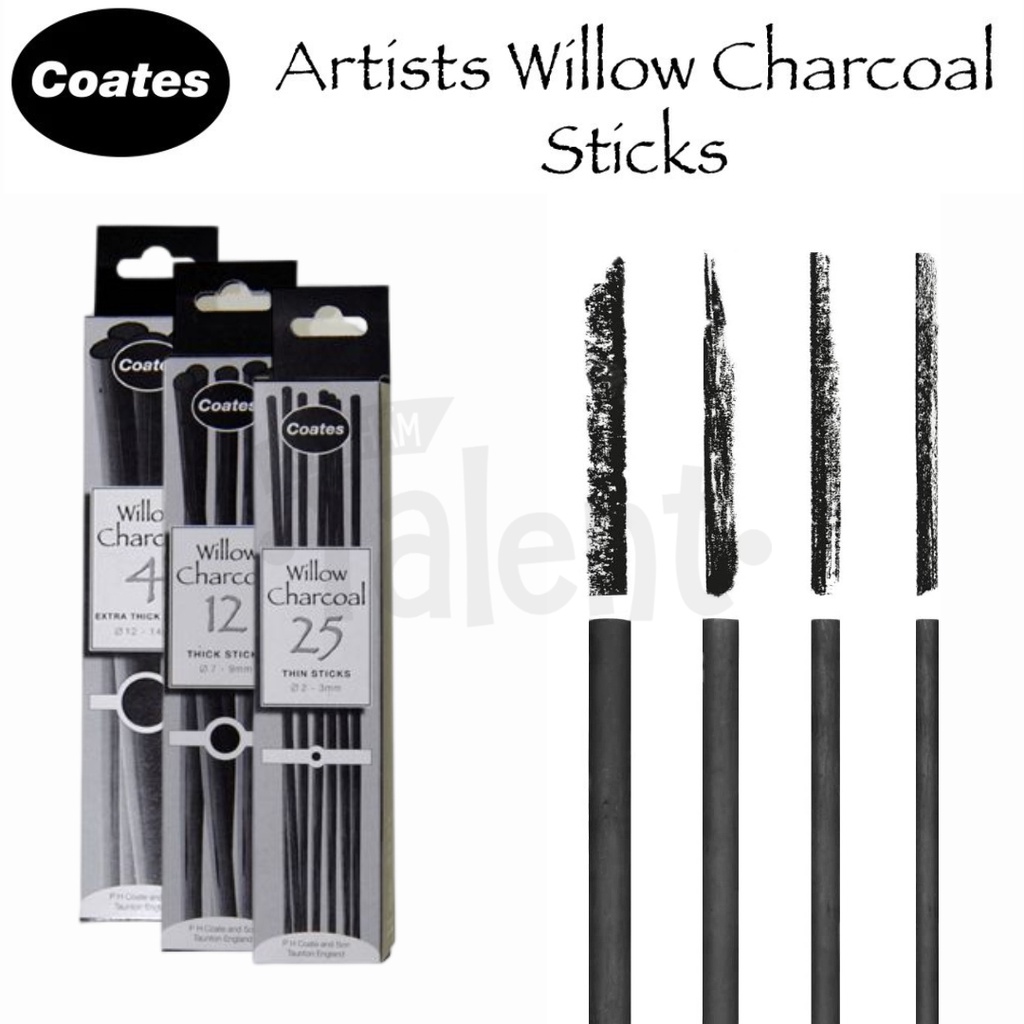 Pack Of 12 Pieces Charcoal Sticks Cotton Willow Sketch Charcoal Pencils  Drawing Painting Willow Charcoal Sticks