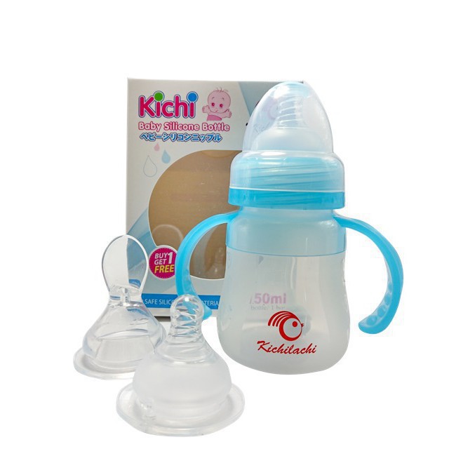 [THẮM ĐINH] Bình sữa silicon Kichi 2in1 cho bé 150ml