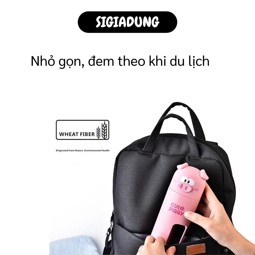 [SGD] Hộp Đựng Bàn Chải Du Lịch - Lọ Bảo Quản Kem Đánh Răng Kèm 2 Bàn Chải Hình Heo Piggy 8356