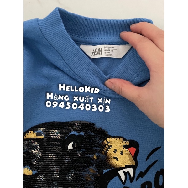 A137 - Áo nỉ XANH Sequin hổ báo sequin
