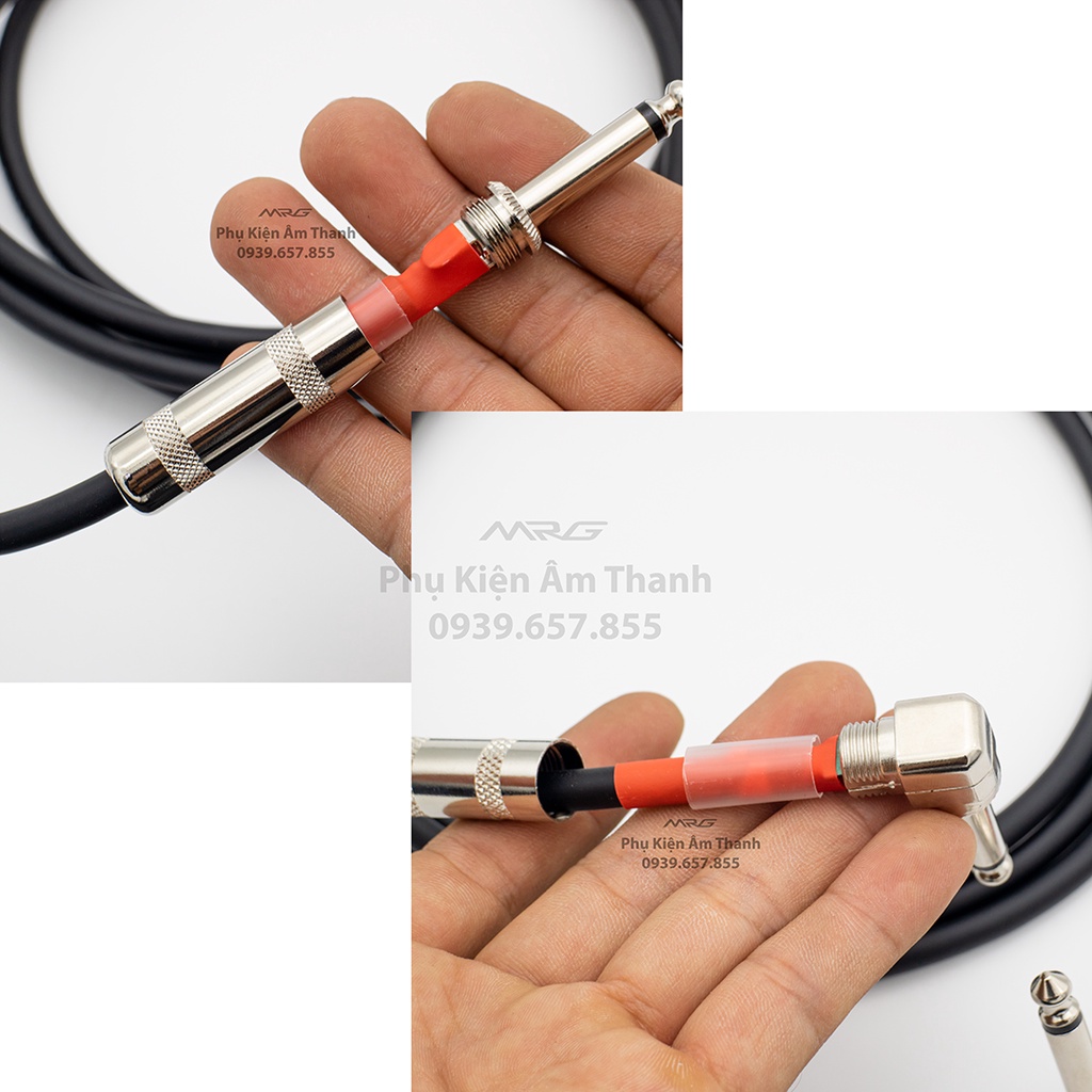 Dây Jack 6Ly 2 Đầu Cong, dài 0.5met, 1met, 3met, 5met, 8met, 10met. TS 1/4inch 6.35mm MrG.