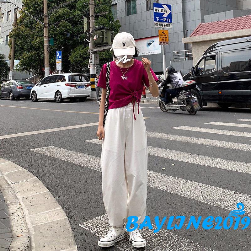 Quần dài lưng thun dây rút nhiều màu sắc tùy chọn thời trang dành cho nữ