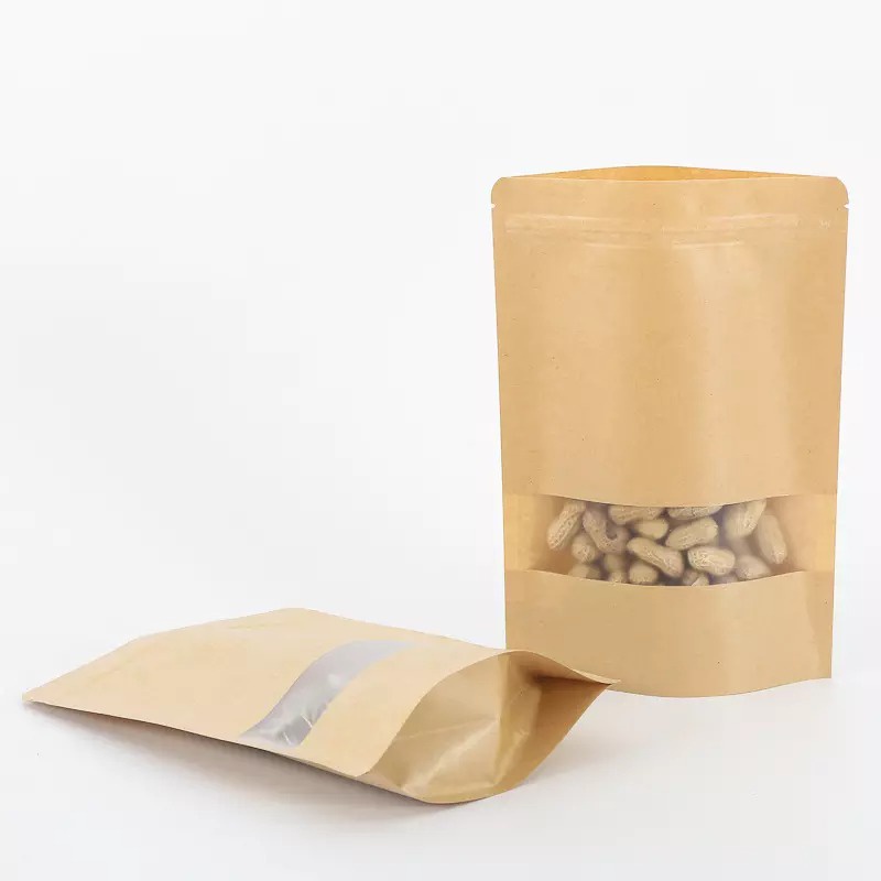 Combo 10 chiếc túi Zipper giấy Kraft đủ size, túi zip chống nước bảo quản thực phẩm đồ ăn