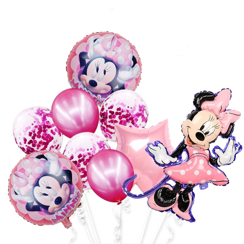 Set Bong Bóng Tráng Nhôm Hình Chuột Mickey 1 Tuổi Đáng Yêu Cho Bé