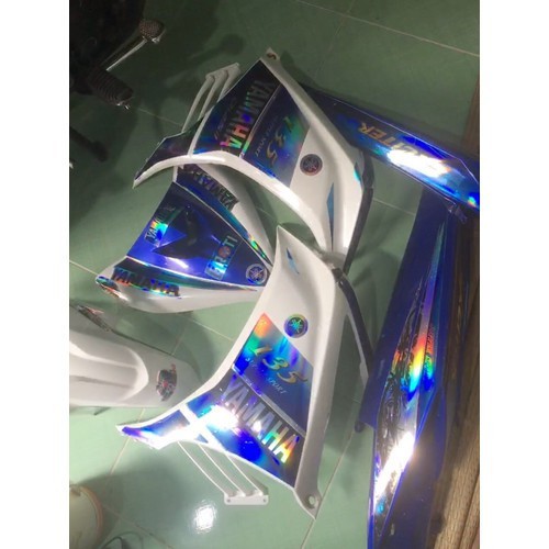 tem exciter 135 crom trắng xanh - sfsffdf