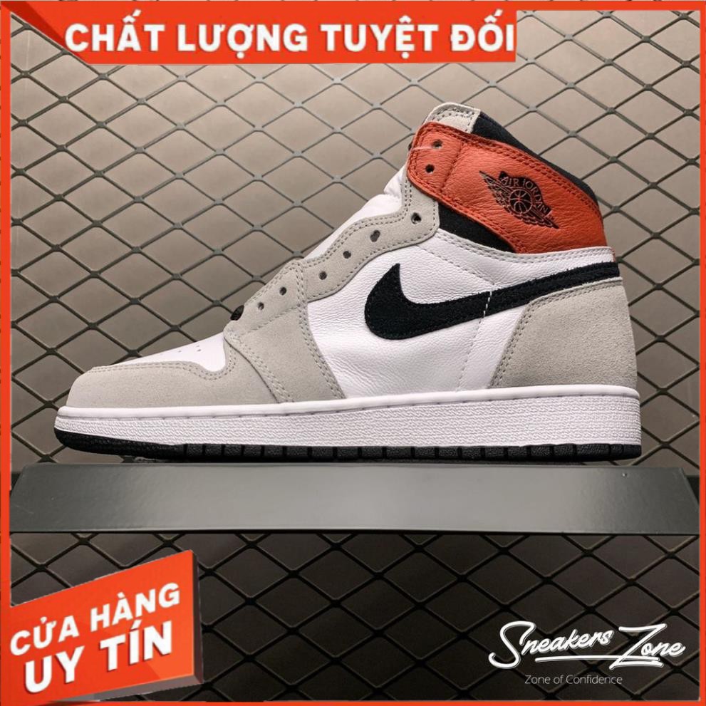 𝐑ẻ 𝐓Ế𝐓 (FREESHIP+HỘP+QUÀ) Giày thể thao AIR JORDAN 1 Retro High Light Smoke Grey xám tai đỏ cao cổ ^ ; ོ , ! ˇ :