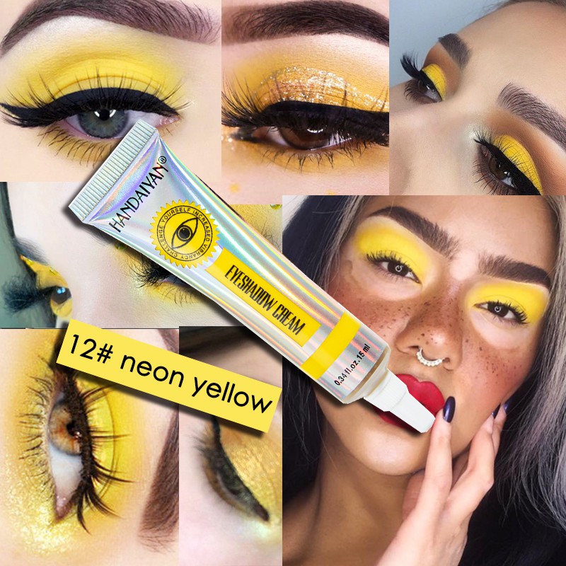 Phấn mắt dạng kem HANDAIYAN 12 màu dạ quang lì tùy chọn chống nước lâu trôi đa năng | BigBuy360 - bigbuy360.vn