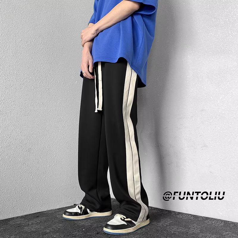 Quần ống rộng Họa Tiết Kẻ Sọc Phong Cách Nhật Bản Thời Trang Cho Nam size M-3XL