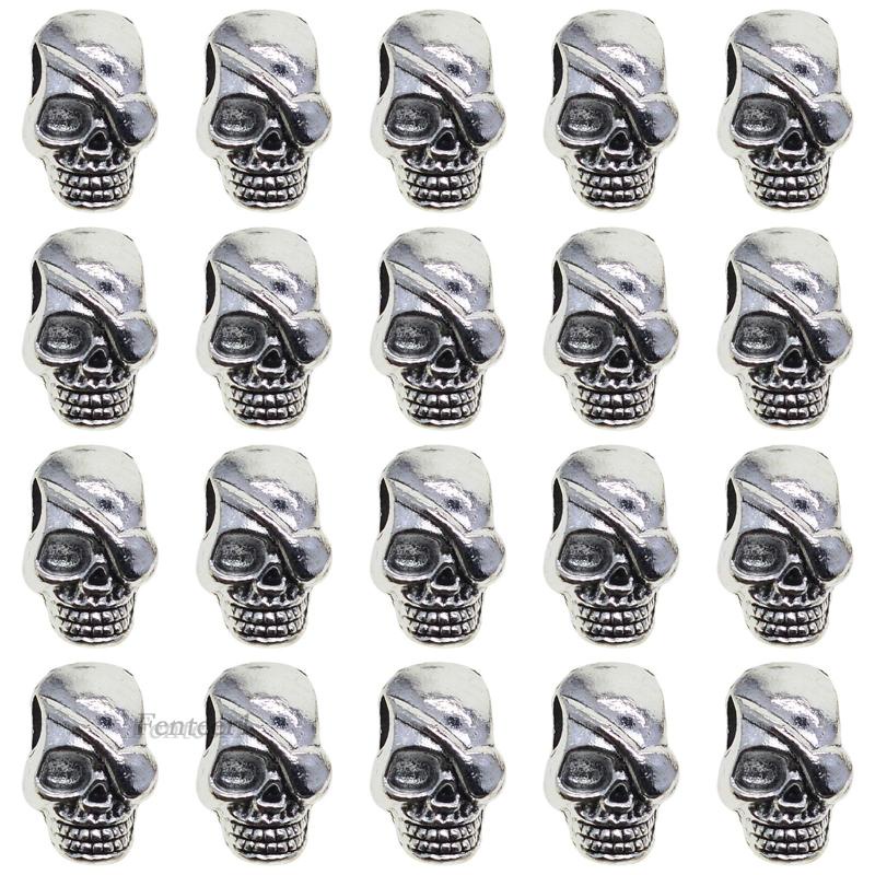 1 [Fenteer1] 10 / 20 / 30 Hạt Charm Đầu Lâu 2mm Làm Trang Sức