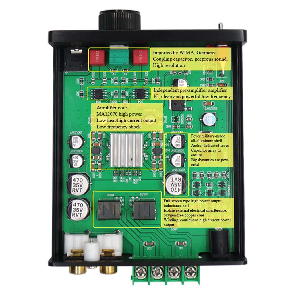 Bộ Khuếch Đại Âm Thanh Kỹ Thuật Số 80WX2 MA12070 Kênh 2.0 HiFi