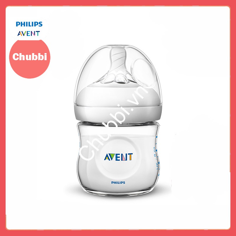 Bình Sữa Mô Phỏng Tự Nhiên Philips Avent Không BPA  60ml Kèm Núm 0M 1 Tia