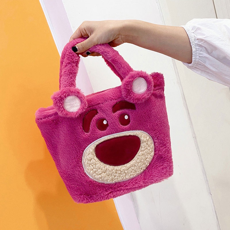 Túi tote xách tay YADOU phủ bông họa tiết nhân vật hoạt hình dễ thương
