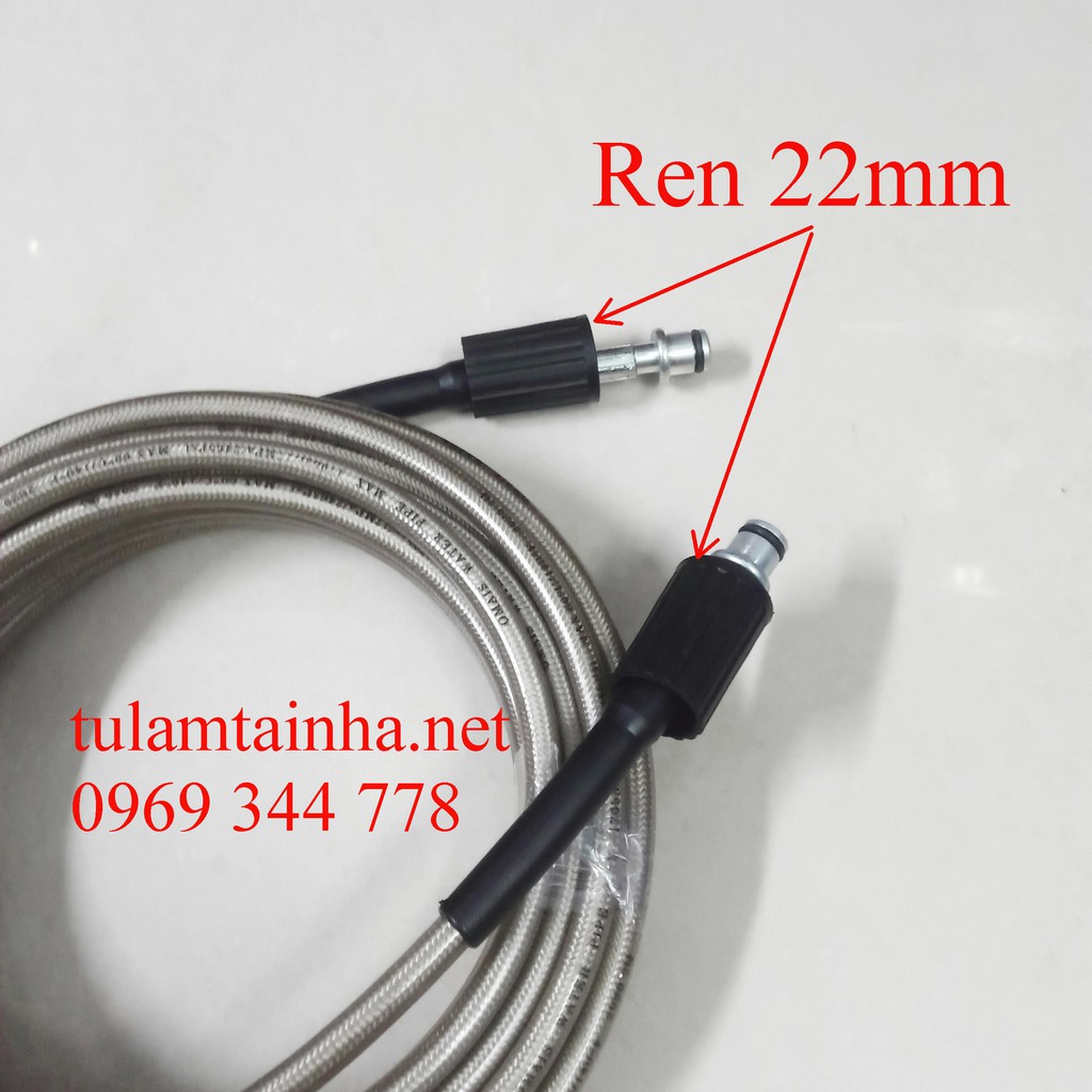 Ống áp lực 2 đầu ren 22mm và loại 14-22mm dùng cho máy rửa xe gia đình