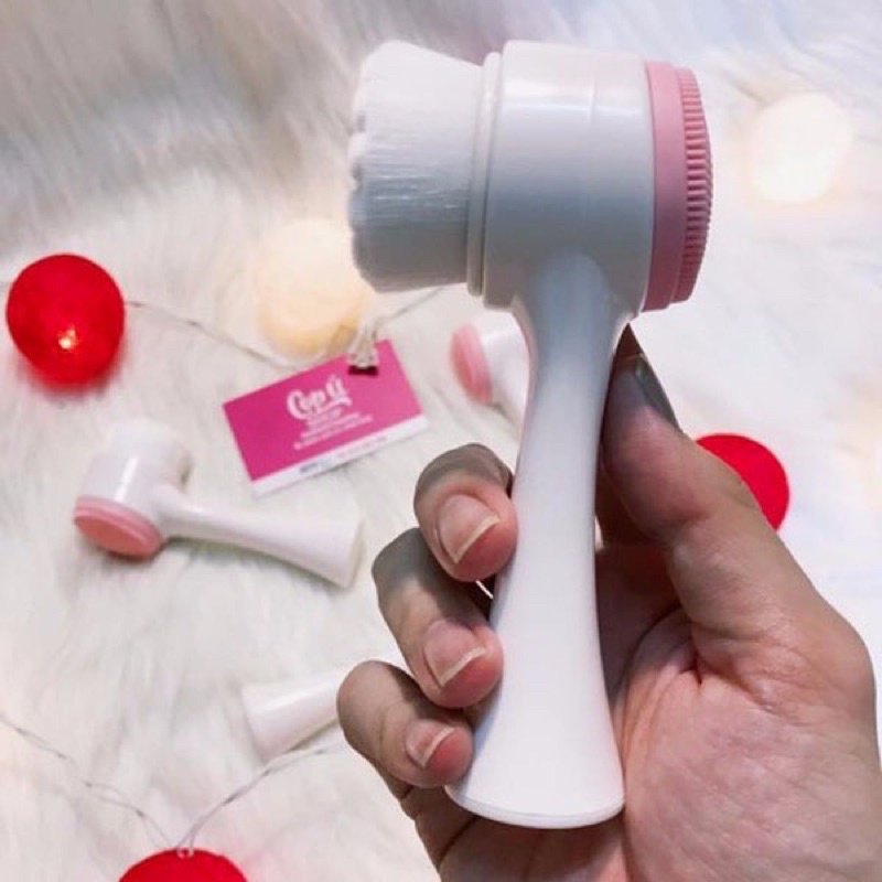 Cọ massage rửa mặt KOREA 2 đầu 3D gai silicon