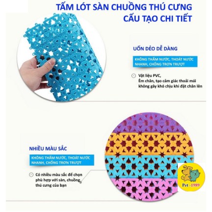 [Mã 159FMCGSALE giảm 8% đơn 500K] Tấm lót sàn chuồng mèo, chuồng chó bằng nhựa nhiều màu bằng nhựa PVC 20x30cm Pet-1989